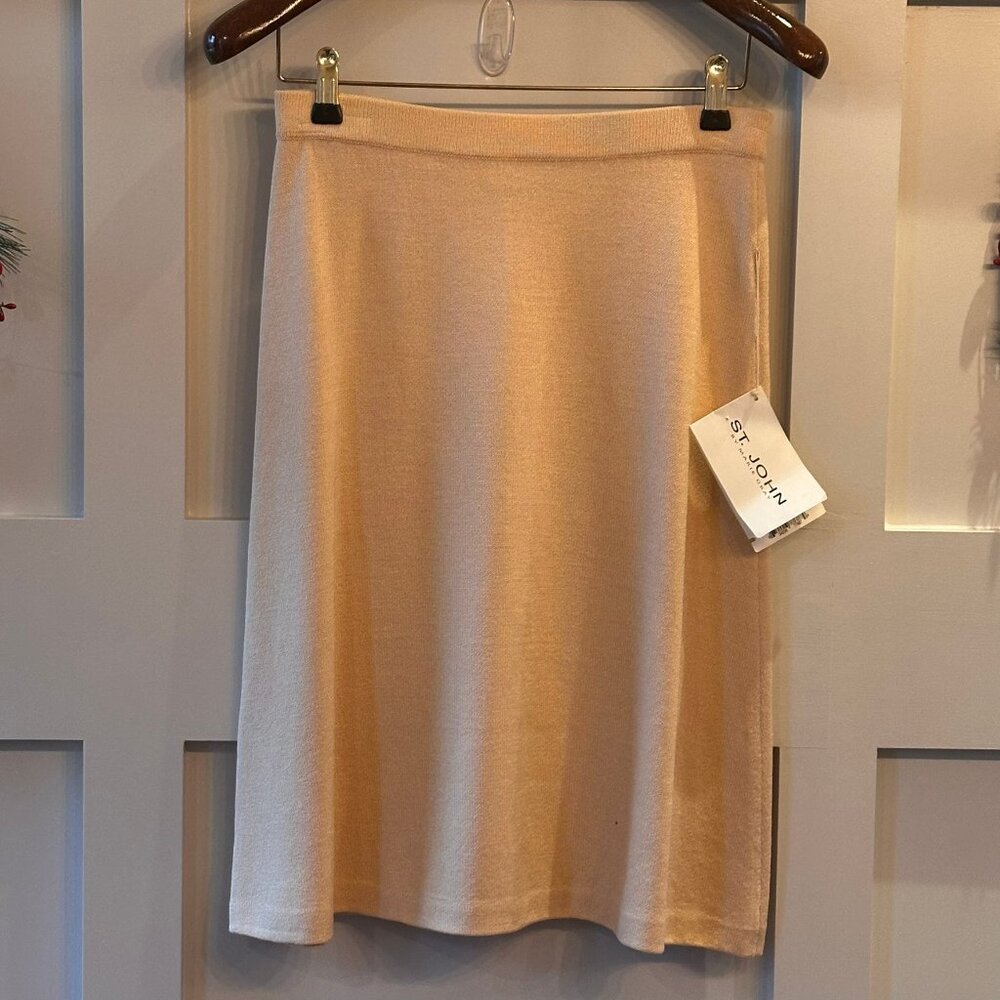 ✨ St. John Evening  Knit Skirt NWT Size 4 💕 Wool Blend A-Line Classic ✨Pin-hole